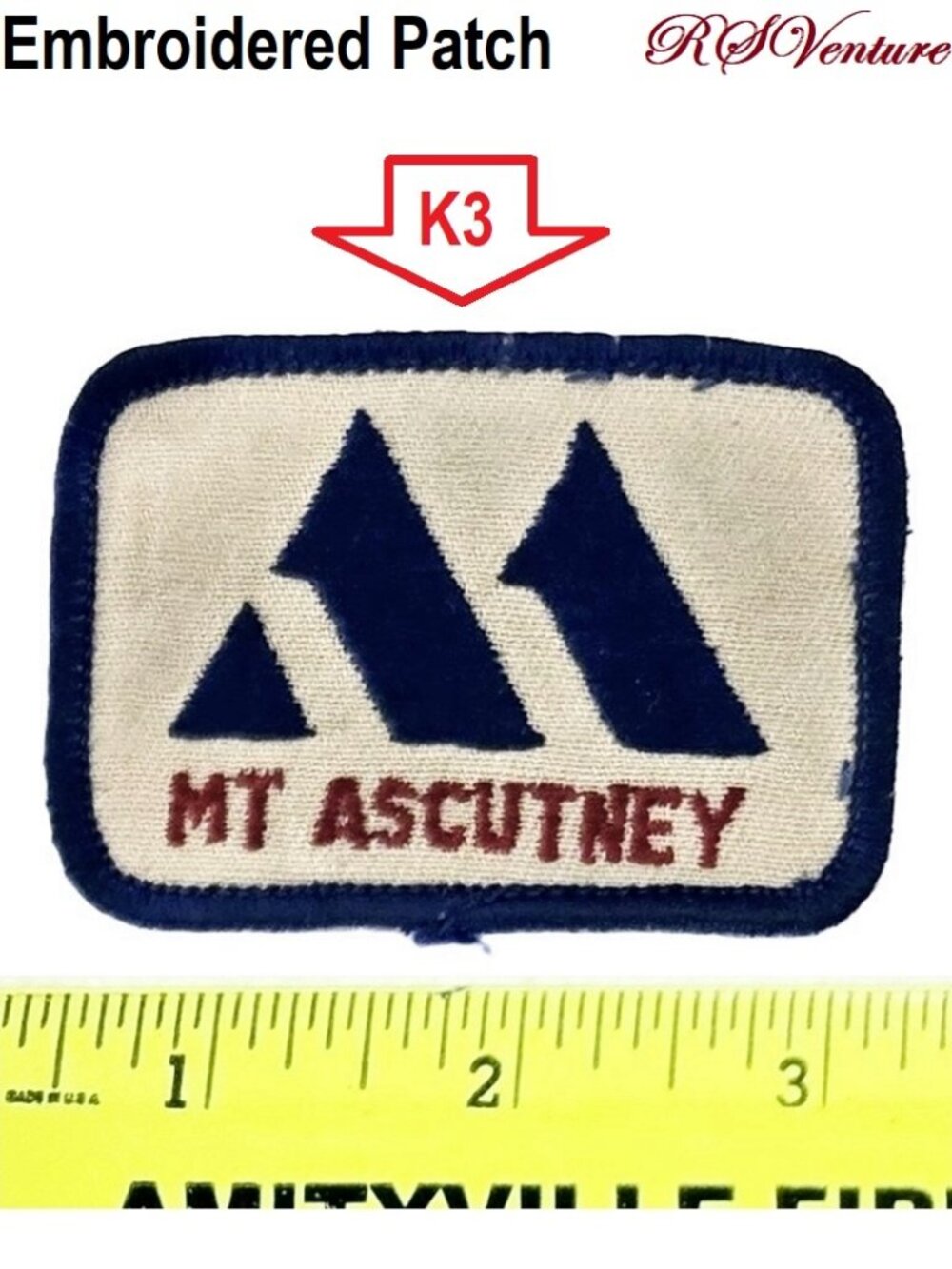 Buy 1 get 1 FREE, Vintage Mtn. Ascutney Ski Embroidered Patch